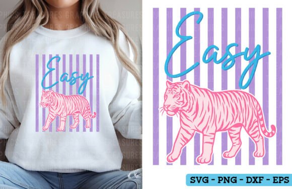 Easy Tiger PNG SVG Retro Preppy Striped Review
