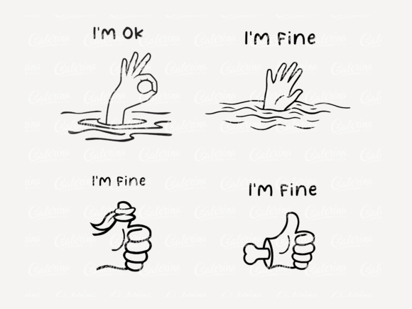 I’m Fine Funny Drowning Hand SVG Bundle Review